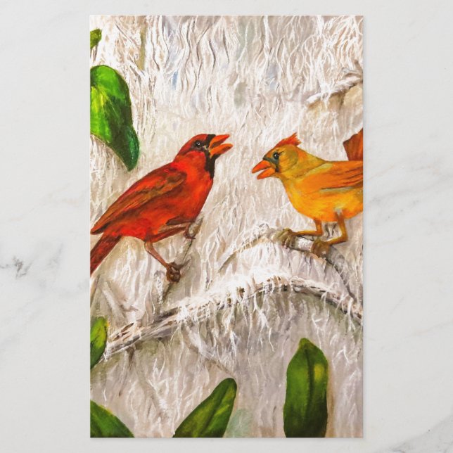 Papeterie Beaux oiseaux cardinaux (Devant)