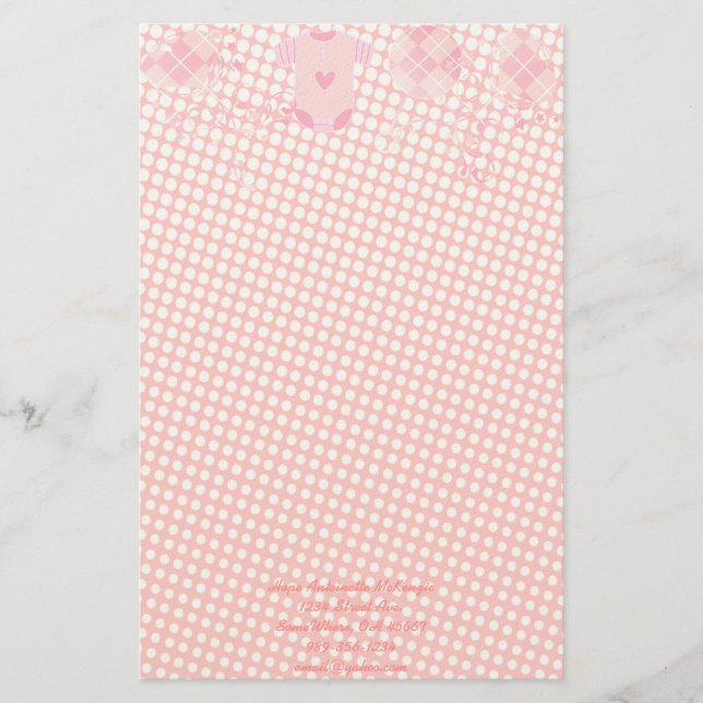 Papeterie Bébé Coeur Jacquard de bétail sur des points minus (Devant)