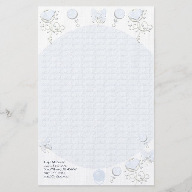 Papeterie Bébé Coeur Jacquard de bétail sur le rose (Devant)