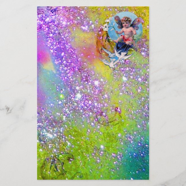 Papeterie BÉBÉ FAIRY AVEC DES POIDS EN PARKLES, vert violet (Devant)