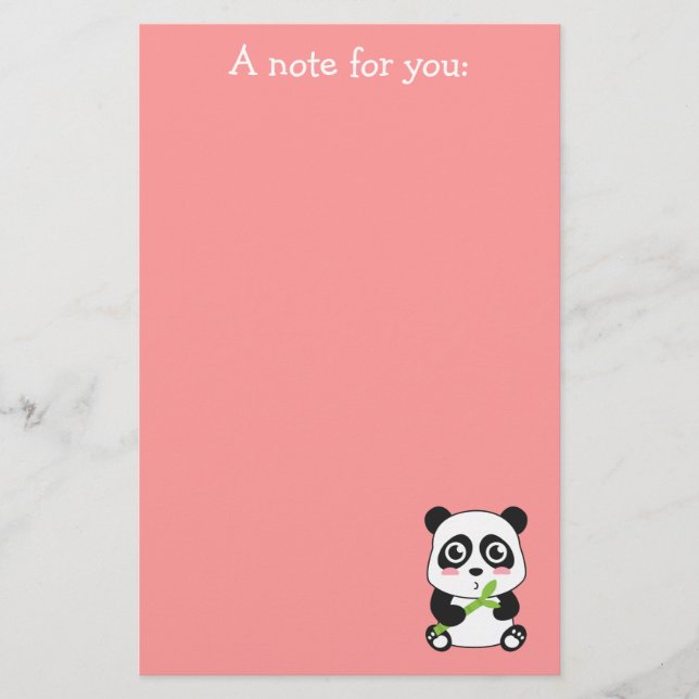 Papeterie Bébé panda mignon et câlin (Devant)