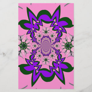 Papeterie Belle Bébé rose Floral Purple Shade Motif Art