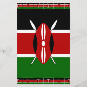 Papeterie Belle Fantastique Feminine Kenya drapeaux kenyans