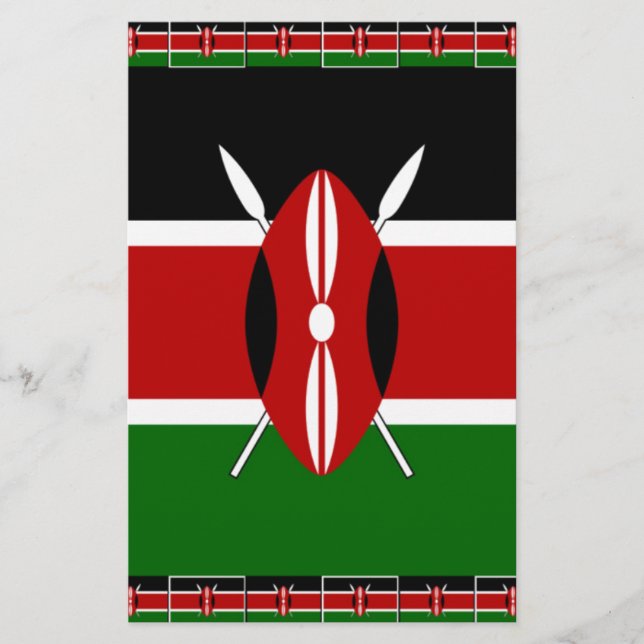 Papeterie Belle Fantastique Feminine Kenya drapeaux kenyans (Devant)