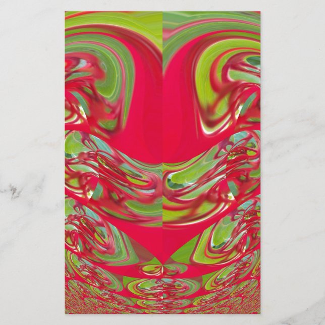 Papeterie Belle texture rouge et verte Couleur Art Abstrait (Devant)