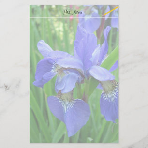 Papeterie belles fleurs d'iris bleu