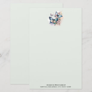 Papeterie Belles papillons et fleurs