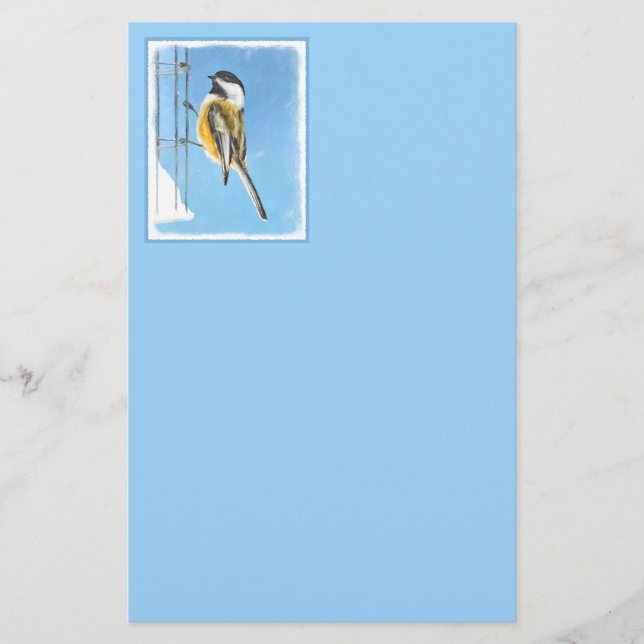 Papeterie Bickadee sur la peinture d'alimentation - Oiseaux  (Devant)