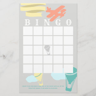 Papeterie Bingo-test de baby shower d'aventure