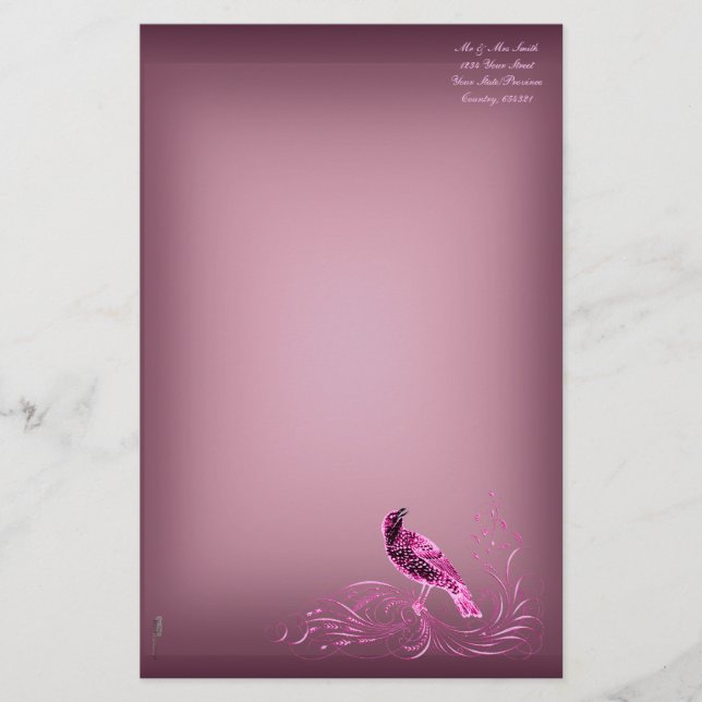 Papeterie Bird on Scroll (Devant)