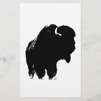 Papeterie Bison de bison noir et blanc Pop Art