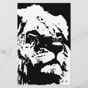 Papeterie Black & white lion pop art