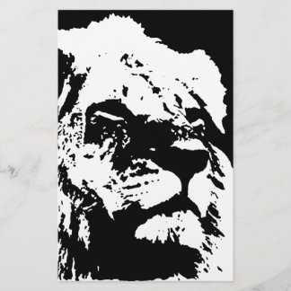 Papeterie Black & white lion pop art