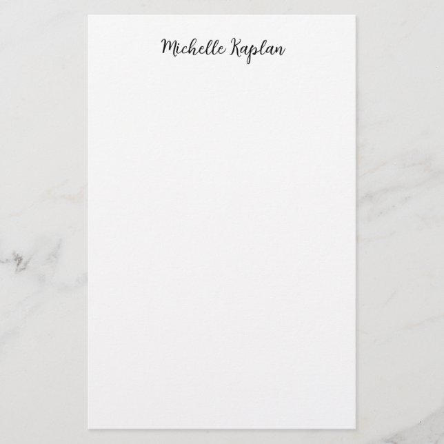 Papeterie Blanc clair Simple Nom moderne Modifier Calligraph (Devant)