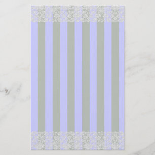Papeterie Blanche Vintage Dentelle Gris Chaud Avec Des Rayur