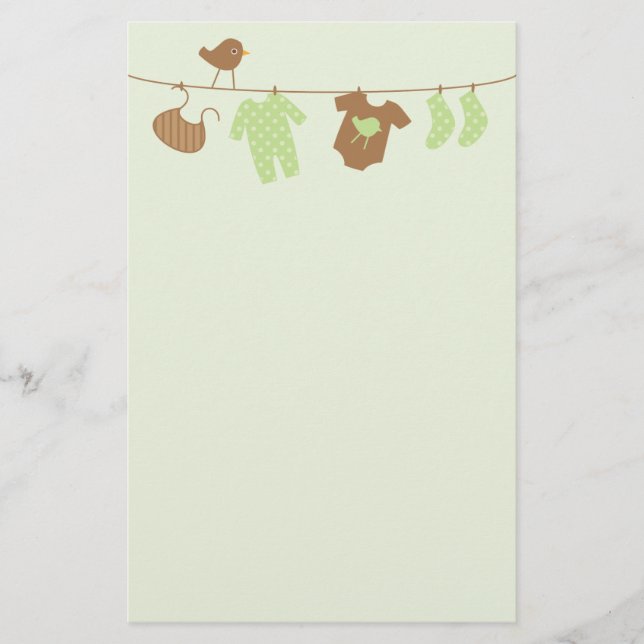 Papeterie Blanchisserie de bébé (vert) (Devant)