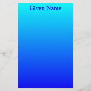 Papeterie Bleu Aqua Clair Personnalisé Ombré