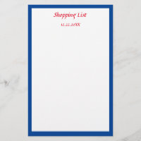 Bleu Bordure Liste d'achats Couleur personnalisée