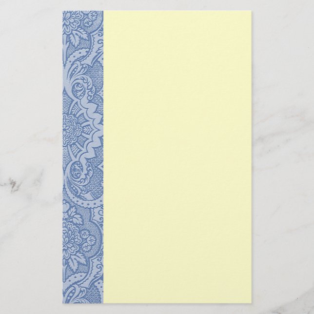 Papeterie Bleu de dentelle élégant (Devant)