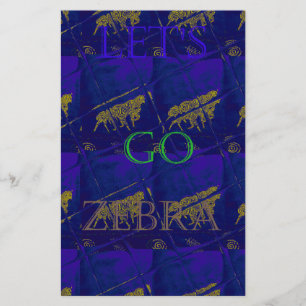 Papeterie Bleu français "Let's Go Zebra" Abstrait