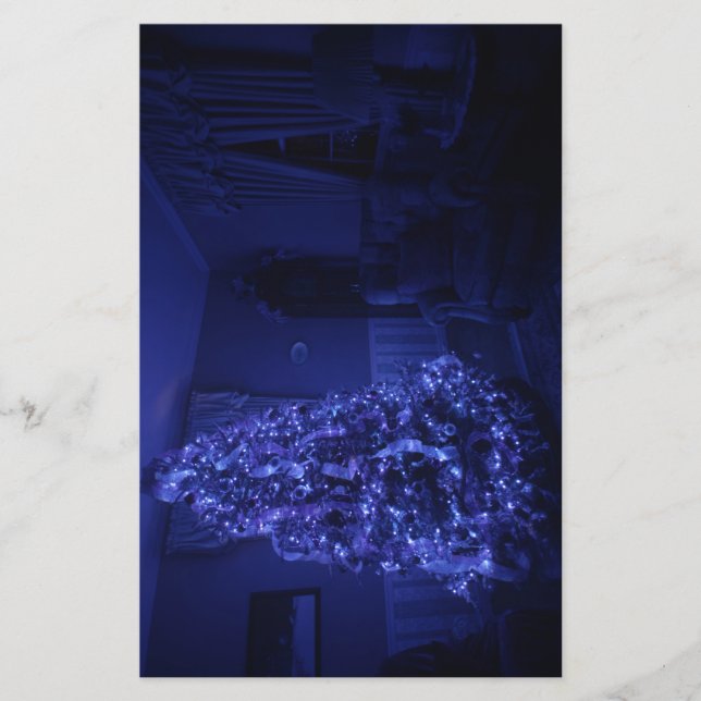 Papeterie Bleu Joyeux sapin de Noël (Devant)