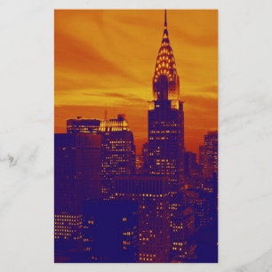 Papeterie Bleu Orange Pop Art New York City