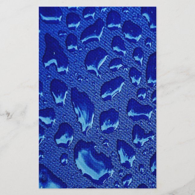 Papeterie Bleu profond gouttelettes d'eau (Devant)