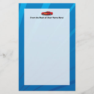 Papeterie Bleu vif avec les voitures Red Sports Flames Kids