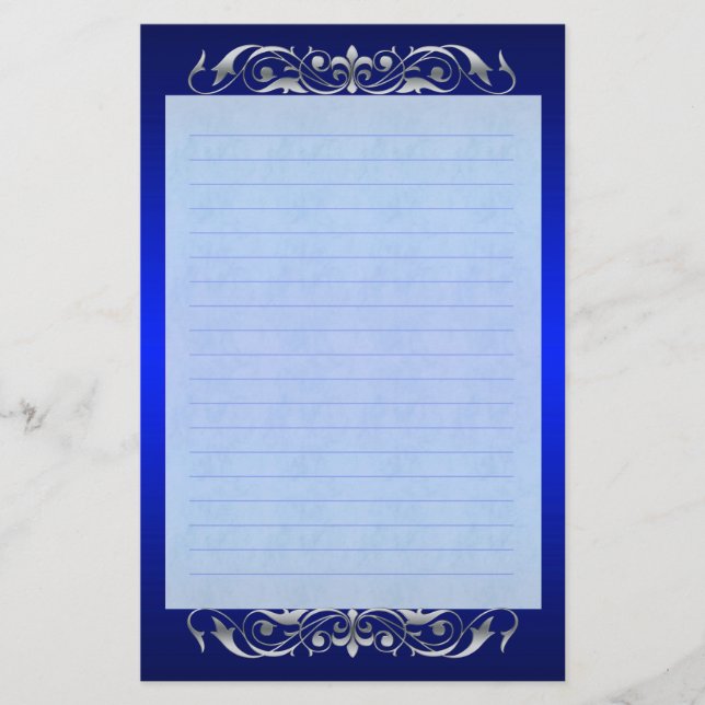 Papeterie Bleue Bleue Grille Duchesse Argent (Devant)