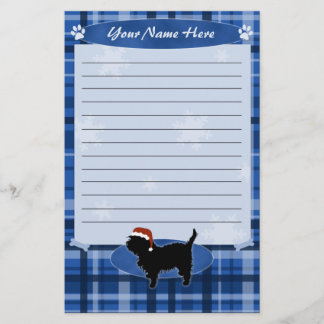 Papeterie bleue d'Affenpinscher de Noël