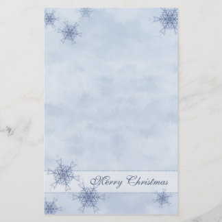 Papeterie bleue de flocons de neige