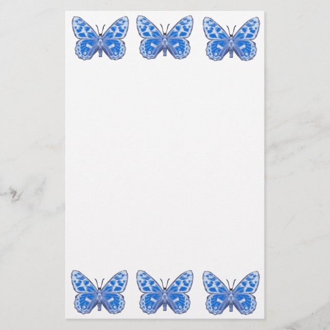 Papeterie bleue de papillon (Devant)