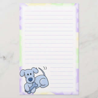 Papeterie bleue mignonne de chien de Kawaii