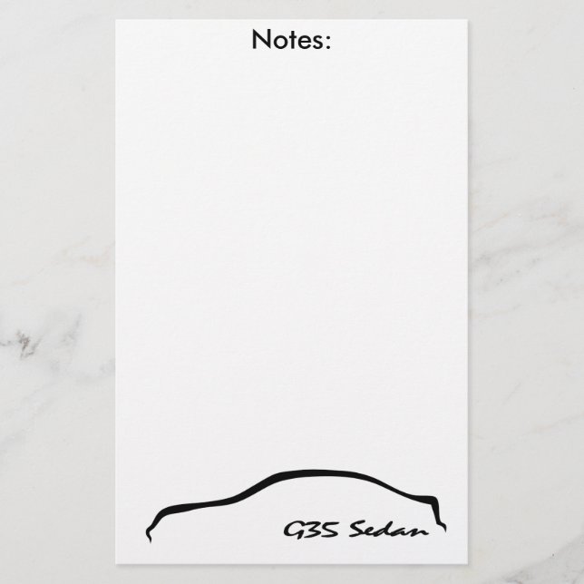 Papeterie Bloc-notes de la berline G35/bloc-notes (Devant)