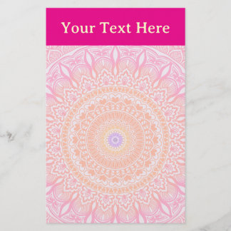 Papeterie Bloc-notes personnalisé Mandala Floral Or Rose