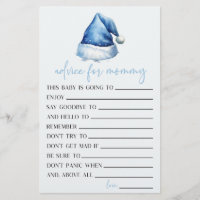 Blue Santa Chapeau Conseils Baby shower Activité d