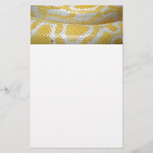 PAPETERIE BOA BLANC JAUNE TEXTURES DE PEAU SNAKE REPTILES PA (Devant)