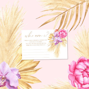 Papeterie Boho pampas herbe - Qui suis-je jeu de douche nupt