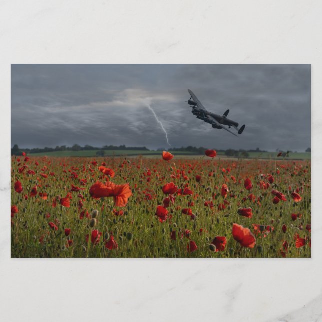 Papeterie Bombe De Lancaster Sur Un Champ De Populations (Devant)