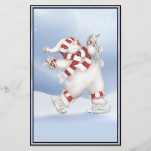 Papeterie Bonhomme de neige de patinage stationnaire