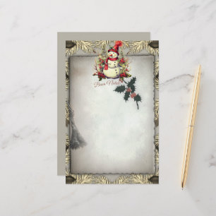 Papeterie Bordure de Noël de Buon Natale Snowman