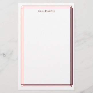 Papeterie Bordure Double Marron Minimal