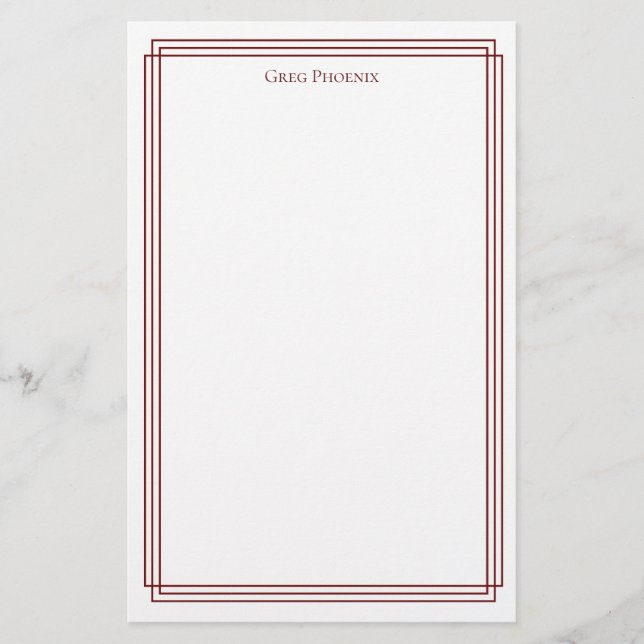 Papeterie Bordure Double Marron Minimal  (Devant)