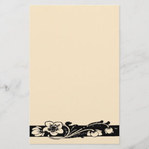 Papeterie Bordure florale Art déco vintage