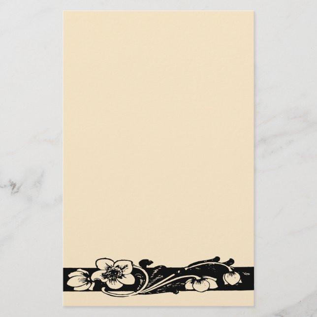 Papeterie Bordure florale Art déco vintage (Devant)