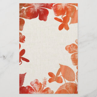 Papeterie Bordure florale orange