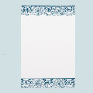 Papeterie Bordure florale papillon