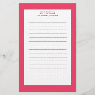 Papeterie Bordure rose simple