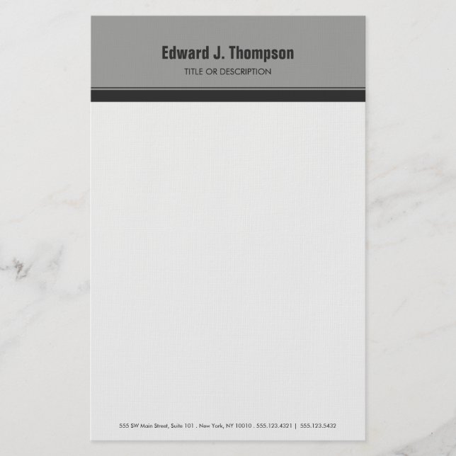 Papeterie Bordure simple gris (Devant)