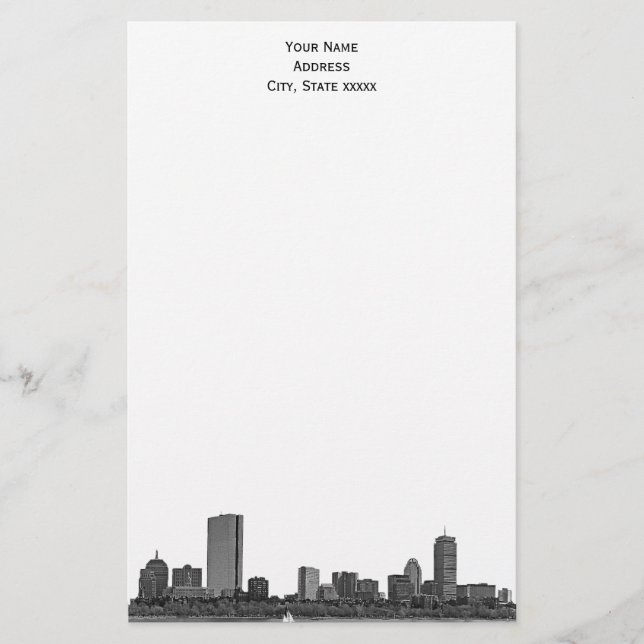 Papeterie Boston Skyline Etched 01 (Devant)